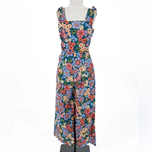 Princess Highway Linen Blend Wide Leg Ella Flora Jumpsuit Women’s Sz 12 cottage - Picture 3 of 10